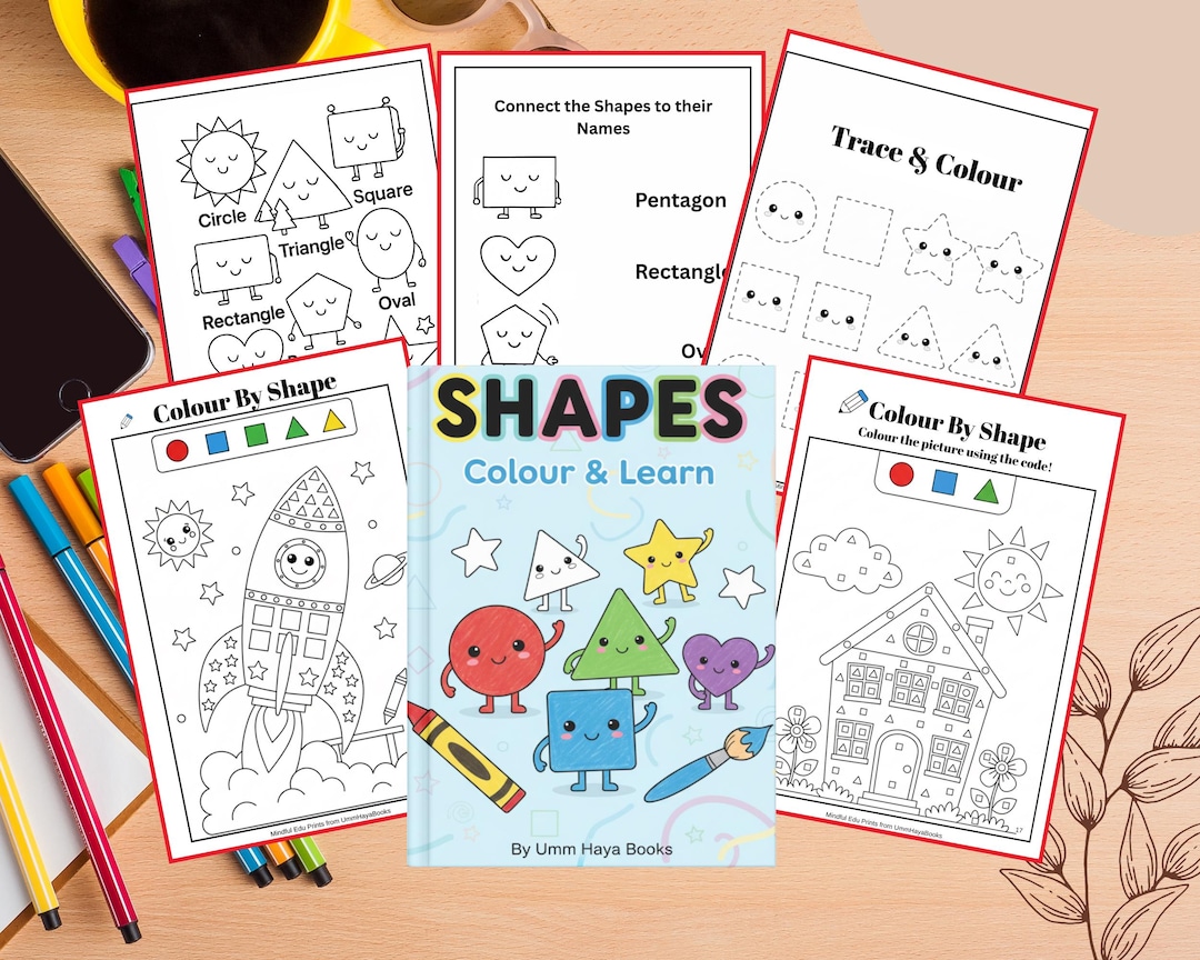 Printable Shapes Activity Book – Kids Color, Trace & Learn (PDF) - Etsy UK