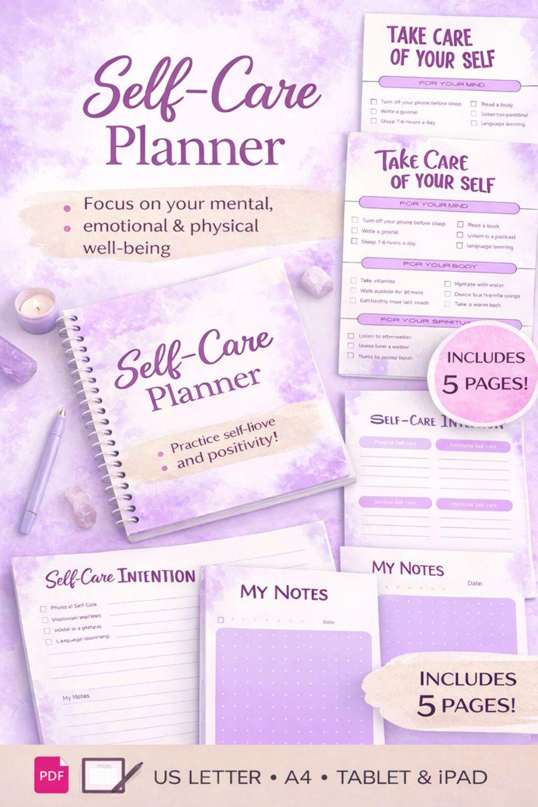 Spirit Checklist.pdf Weekly Self-care Checklist | Mind, Body, Spirit Planner (PDF Download ...