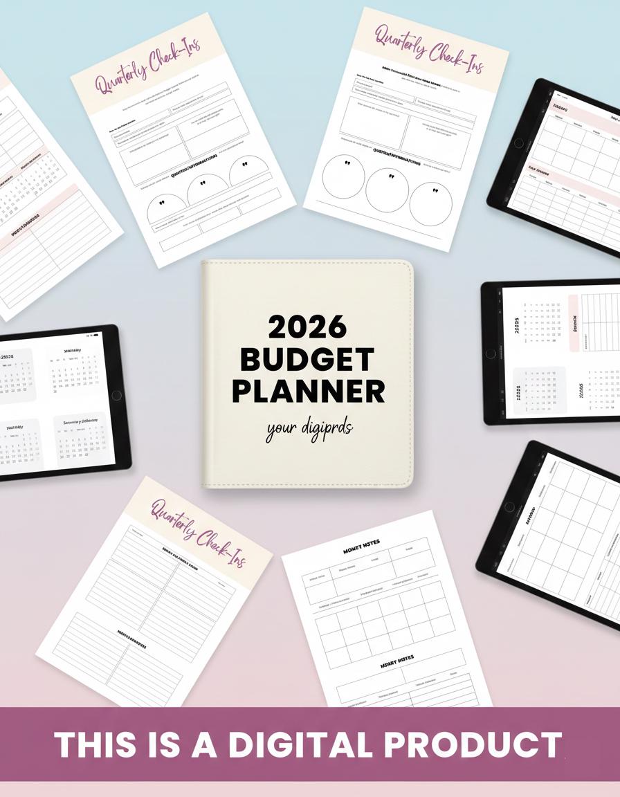 2026 Budget Planner Printable | Simple Monthly Finance Tracker (digital