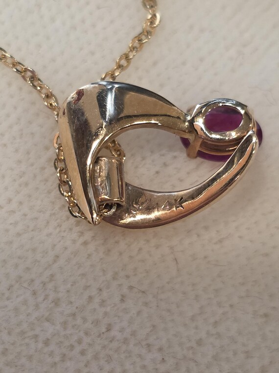 14k ruby pendant and stud earing set - image 9