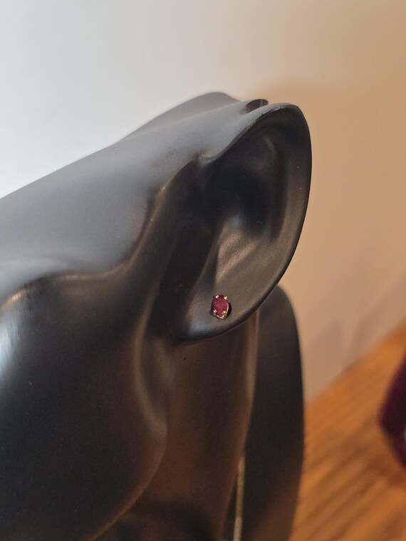 14k ruby pendant and stud earing set - image 5