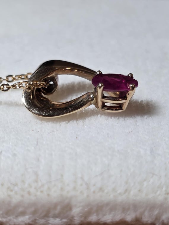 14k ruby pendant and stud earing set - image 7
