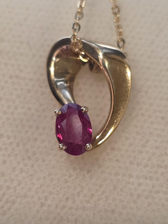 14k ruby pendant and stud earing set - image 6