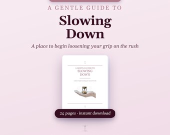 Journal pour ralentir, Cahier d'exercices imprimable PDF pour une vie plus lente, Suggestions de repos et de calme | Un guide en douceur pour ralentir