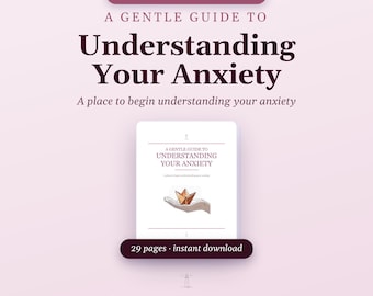 Journal pour comprendre l'anxiété, cahier d'exercices imprimable (PDF), suggestions pour débutants | Un guide en douceur pour comprendre votre anxiété