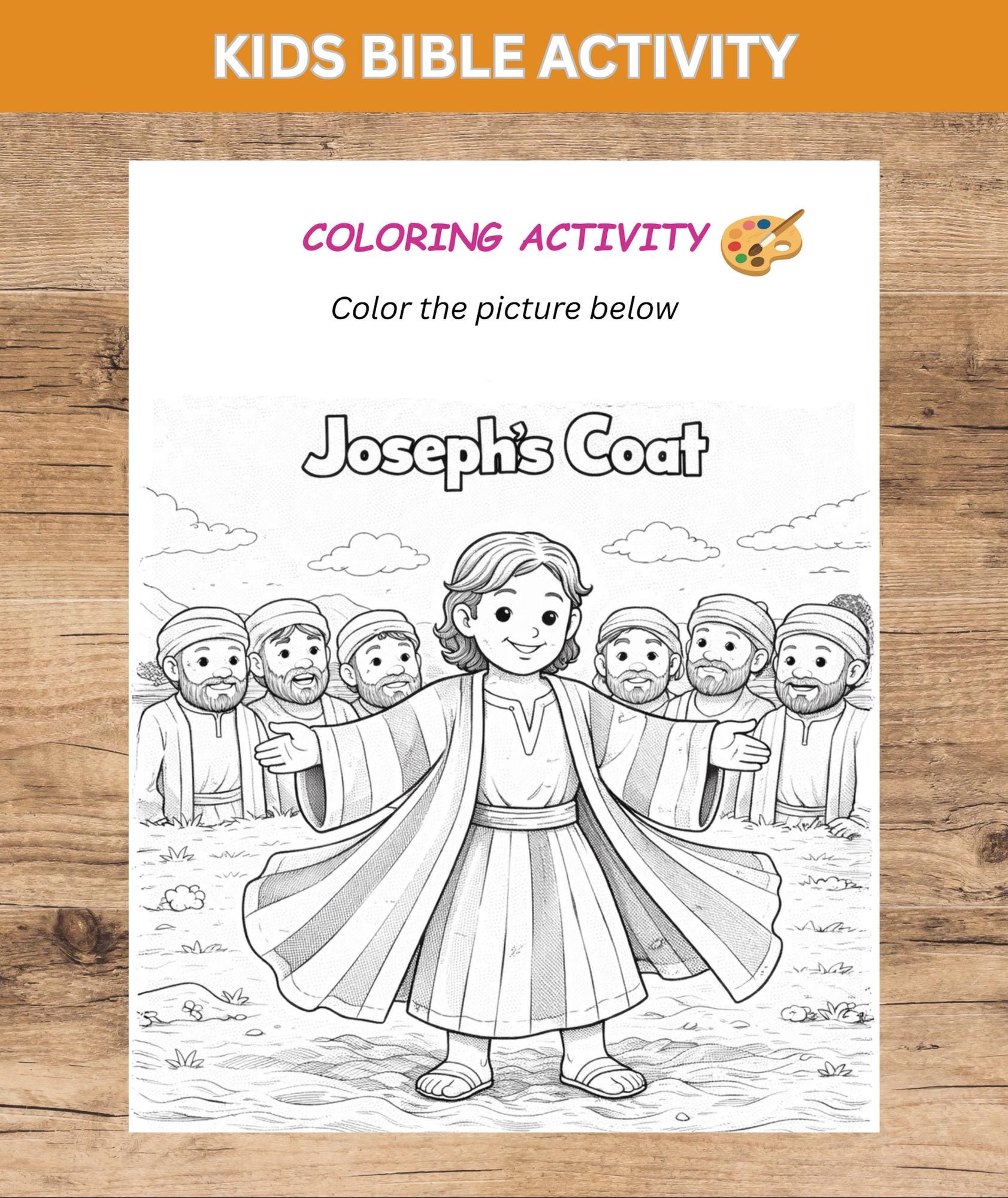 Joseph and His Colorful Coat Kids Bible Activity, Kids Bible Story ...