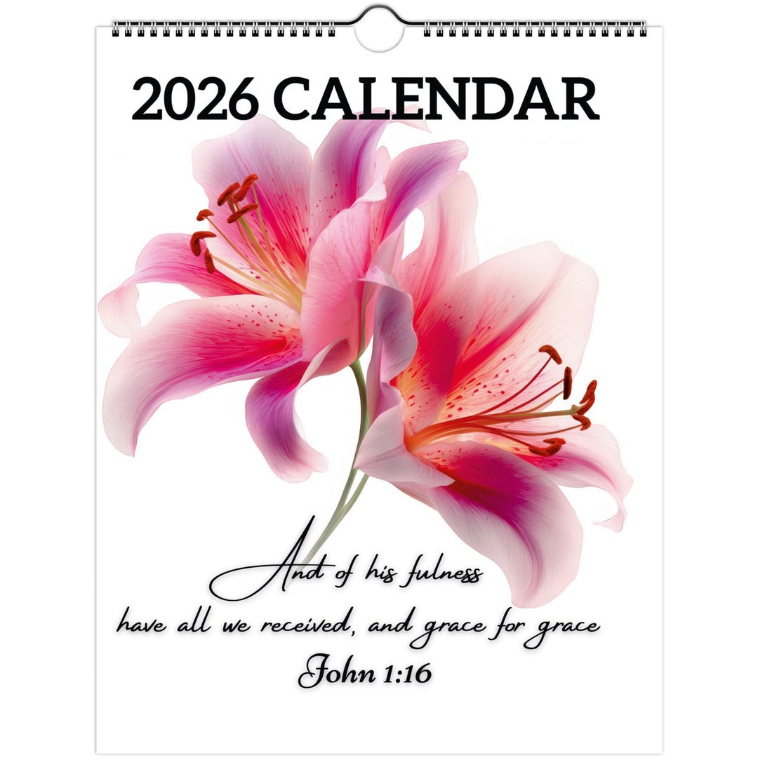 2026 Christian Wall Calendar With Bible Verses & Inspirational Phrases ...