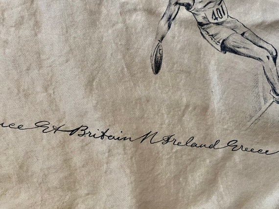 Vintage 1948 Rare London Olympic Large Silk Scarf… - image 8