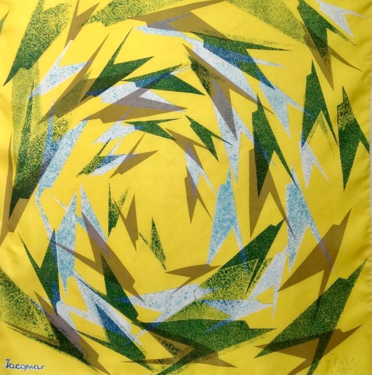 BOAC Yellow Scarf Stylised Wing Design Rare