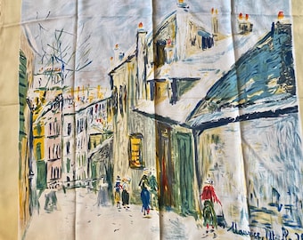 Maurice Utrille ' La Maison du Mimin  Illustrated Silk Scarf SPADEM