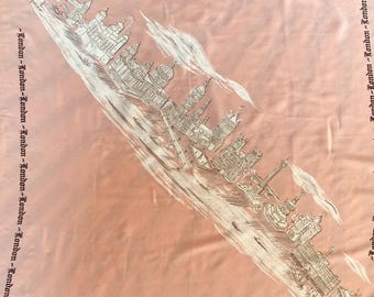 Iconic London 1960s Silk Pink Scarf