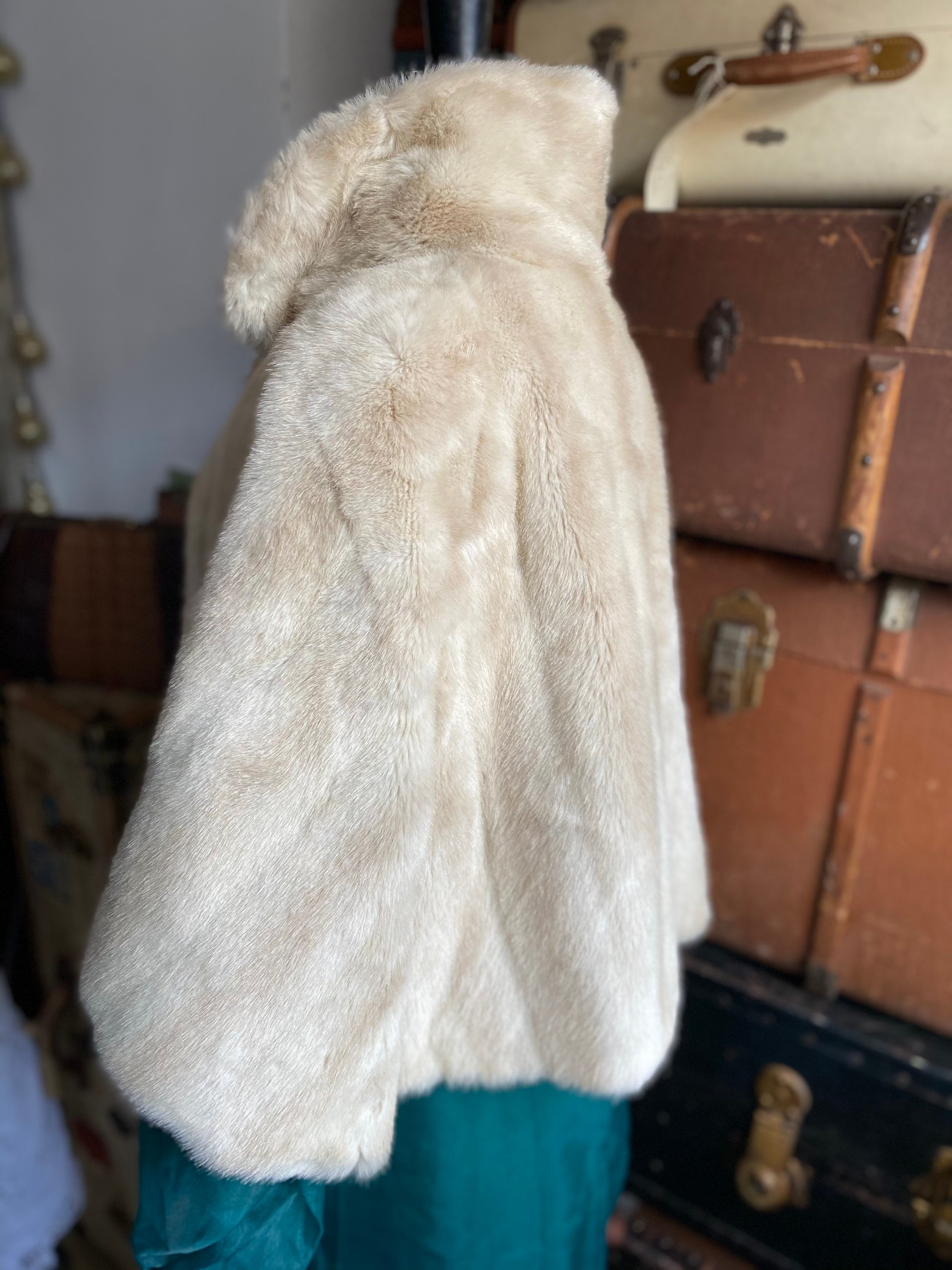 Cream Faux Fur Coat - Etsy