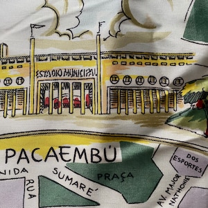 1950s San Paulo Brazil Scarf amazing Illustrations scarf as art