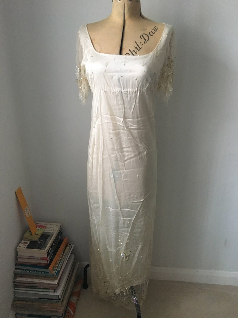 Elspeth Gibsin 1920s / 1930s Style Silk Wedding Dress UK 8/10 image 1