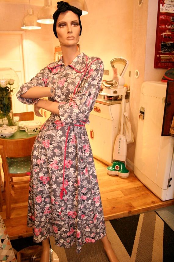 1950s Housecoat Dress 12 UK