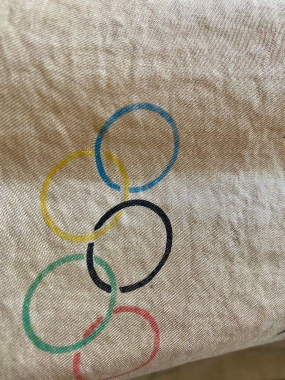 Vintage 1948 Rare London Olympic Large Silk Scarf… - image 9