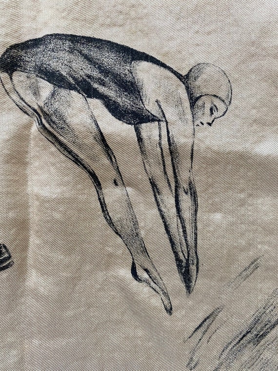 Vintage 1948 Rare London Olympic Large Silk Scarf… - image 5
