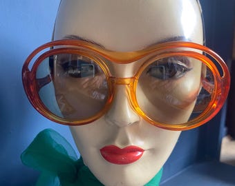Miss Dior Vintage  Sunglasses 1970s Huge Orange fabulous !
