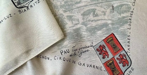 Amazing 1940s / 50s Novelty Food and Wine Scarf a… - image 3