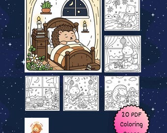 Cozy Nighttime Coloring Book | Hygge Adult Relaxation (Printable PDF)