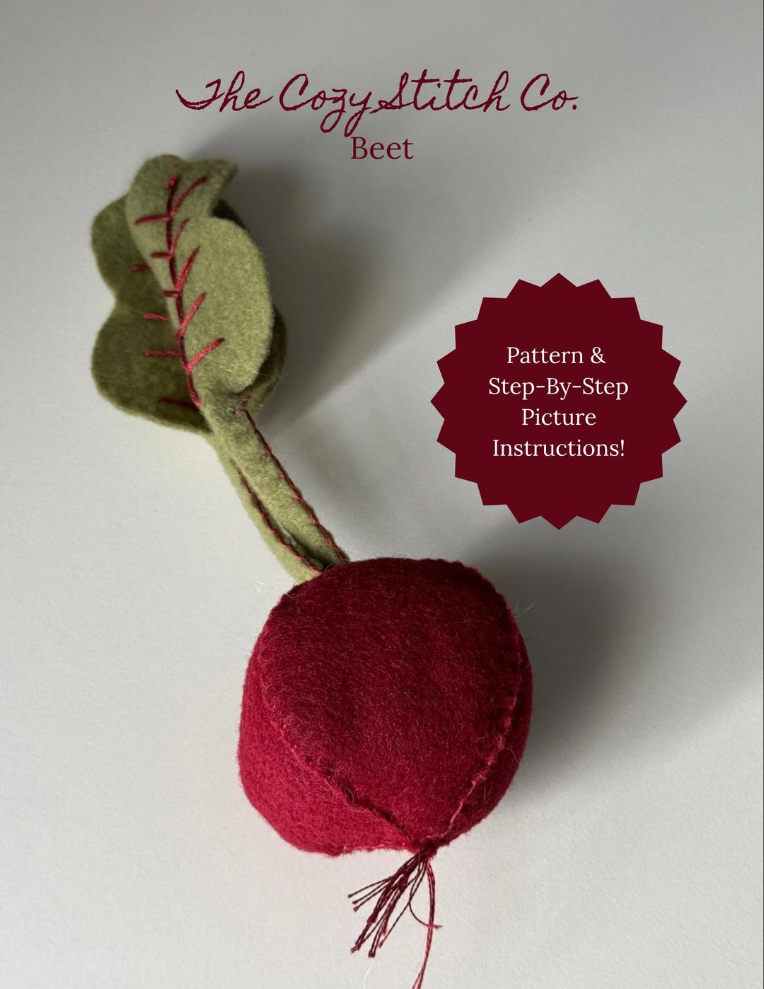 Felt Beet Sewing Pattern & Instructions: DIY Play Food Tutorial (PDF ...