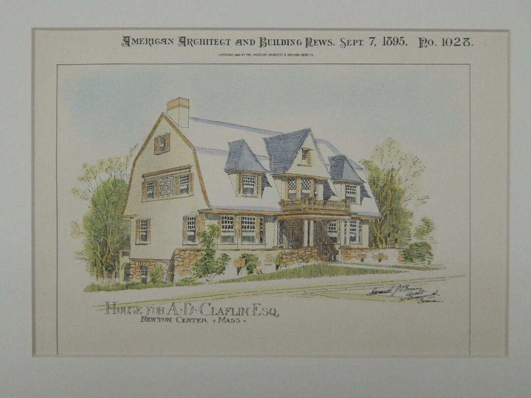 A. D. Claflin House Newton Center Massachusetts 1895 Etsy