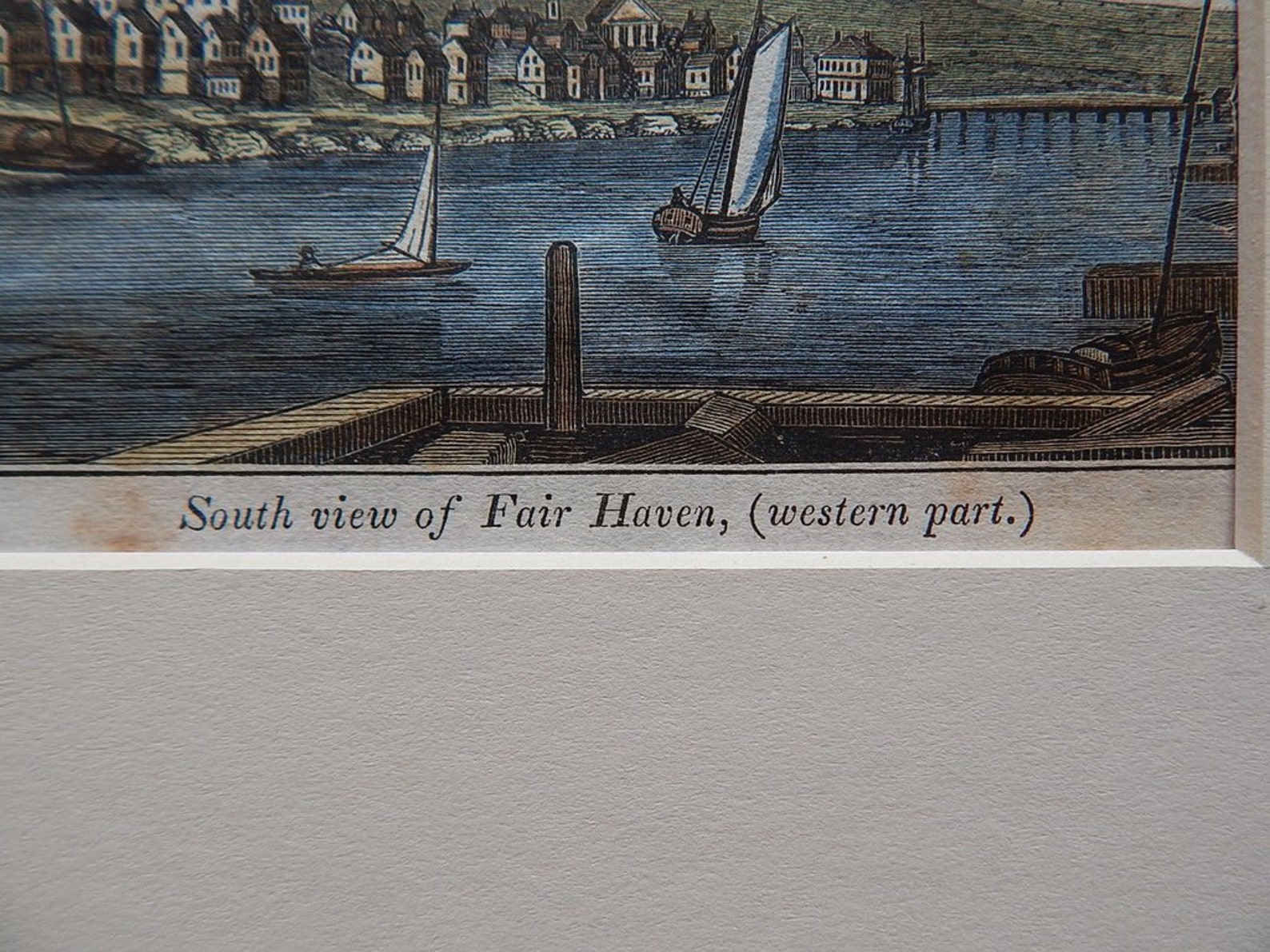 Miniature Illustration, Fair Haven, Connecticut, 1836. Hand Colored