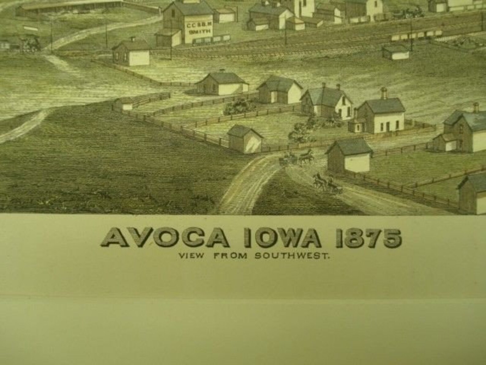 Scene of Avoca Iowa. Andreus Atlas 1875. Original. Hand Etsy