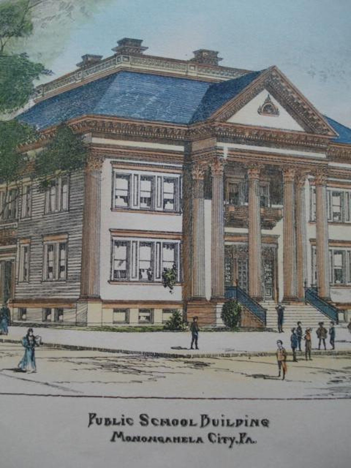 Public School Building Monongahela City Pennsylvania 1896 Etsy
