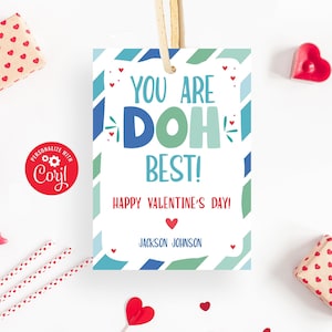Etiquetas de plastilina para el día de San Valentín para imprimir, tarjetas para niños para el día de San Valentín, etiquetas para el día de San Valentín, etiquetas para el día de San Valentín que no son dulces, fiesta de intercambio en el aula