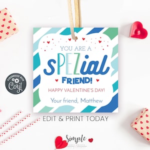 Printable Valentine's Day Pez Candy Tags for Kids Classroom Valentine Exchange Party, Instant Download, Editable Cards with Corjl