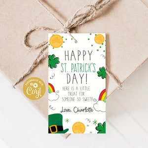 Printable St. Patrick's Day Tag - Editable Lucky Charms Gift Tags - Custom Luck of the Irish Gift Ideas - Leprechaun Labels - DIY Download