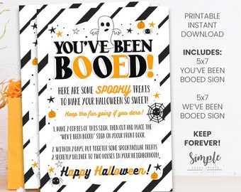 Halloween "You've Been Boo'd" Sign Printable | Instant Download | Community Tradition | Neighborhood Activity | Halloween Decor