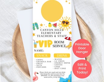 Editable Bright Sunny Door Hanger, Teacher Appreciation Sunsational Theme, Teachers and Staff Summer Fun Printable Template, Corjl