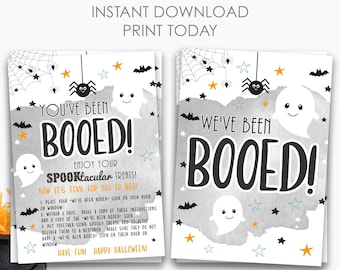 You've Been Booed Printable Instructions, Halloween Activity, We've been Booed Sign, Neighborhood Tradition Instant Download, Print Today