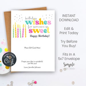 Porte-cartes joyeux anniversaire, Cadeaux de fête d'anniversaire à imprimer, Cadeaux modifiables, Porte-cartes personnalisé, Cadeaux pour collègues de travail