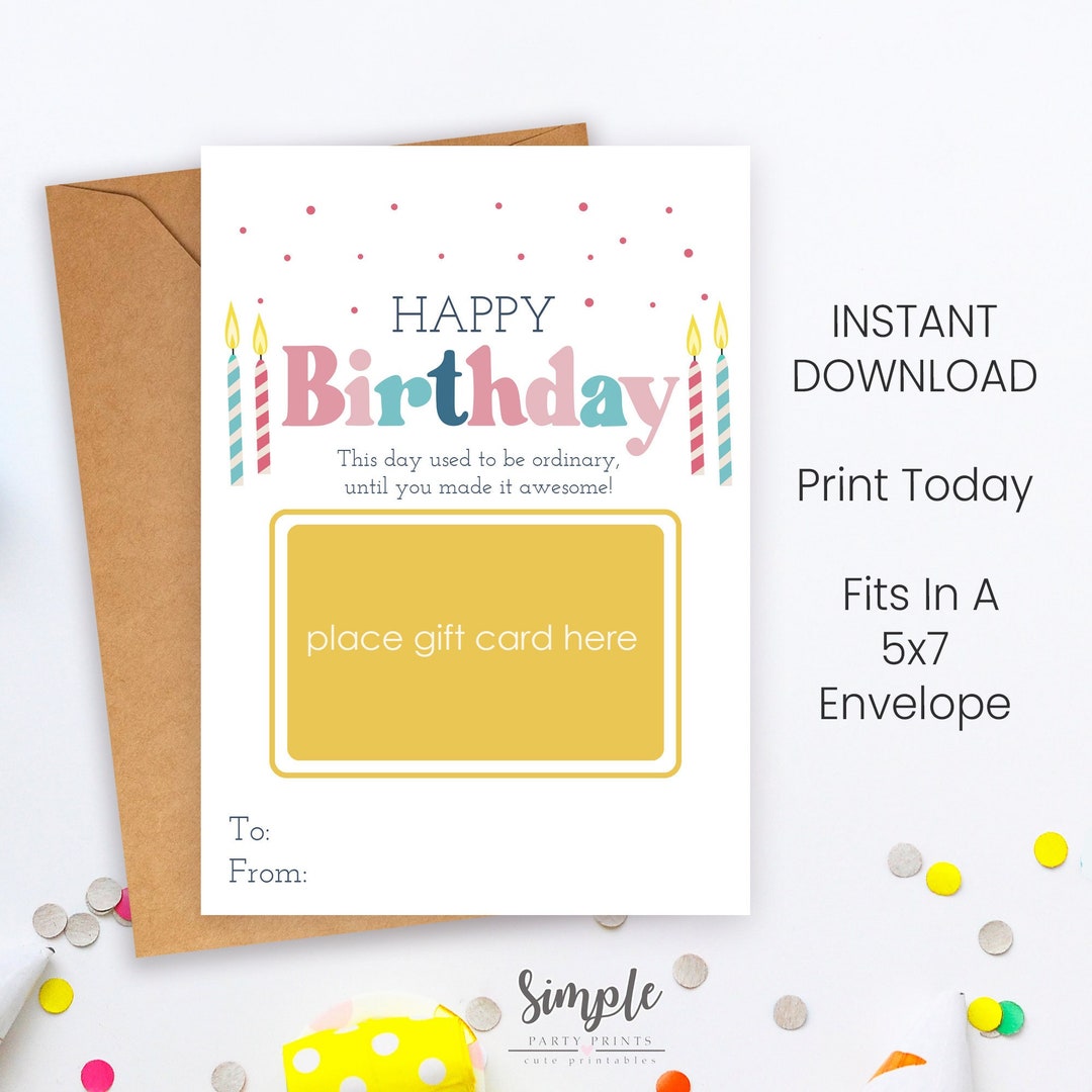 Buy Happy Birthday Gift Card Holder, Printable Birthday Party Gifts,  Editable Gifts, Personalized Giftcard Holder, Gifts for Coworkers Friends  Online ..., image size:1080x1080