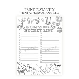 Sommarmålarbild | Barnaktivitet | Utskrivbar sommarönskelista för barn | Enkla saker för barn | DIY-checklista | Skriv ut hemma bild 2