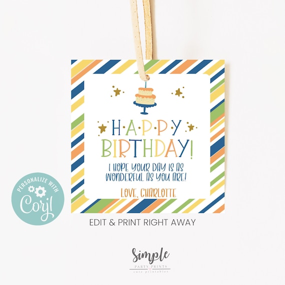 Printable Happy Birthday Gift Tag, Birthday Gift Ideas For Friends