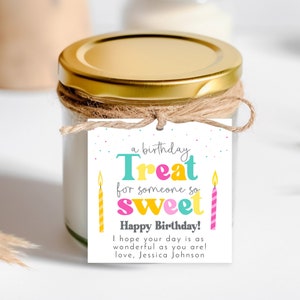 Afdrukbare gelukkige verjaardagstag | Cadeau-ideeën voor vrienden en familie | Bewerkbare cadeaukaartjes voor verjaardag | Gepersonaliseerde snoepjeslabel, aangepaste tags, BGT