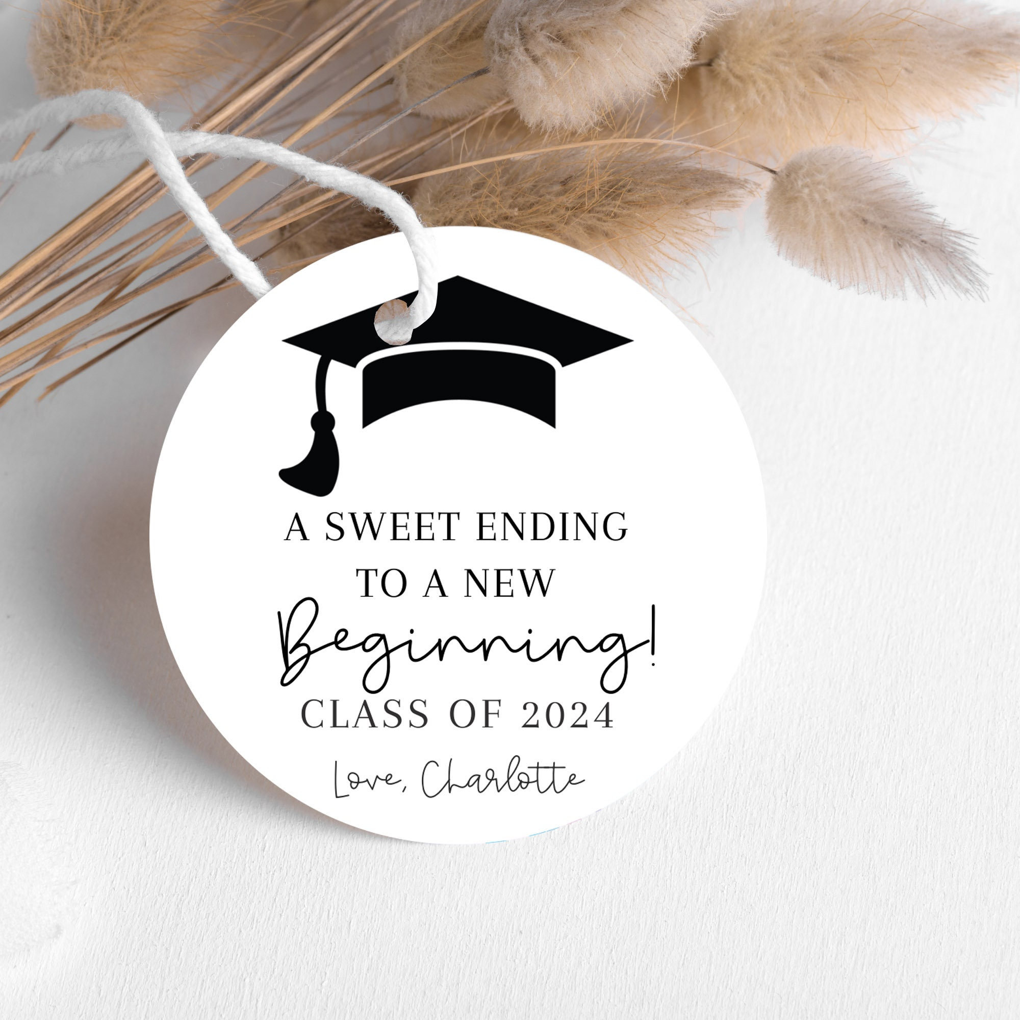 Printable 2024 Graduation Sticker Tag - All Text is Editable - Class of ...