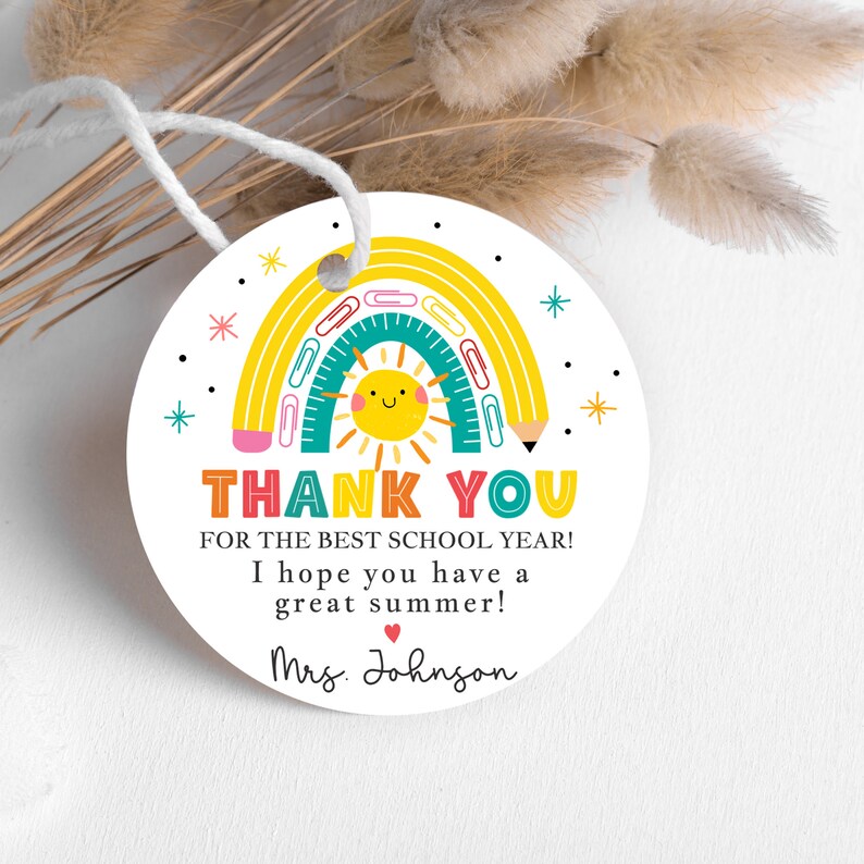Editable Last Day of School Printable Gift Tags Thank You Teacher Gift ...