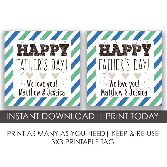 Printable Happy Father's Day Tags Editable Gifts for Dad - Etsy
