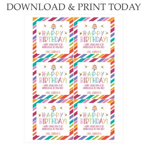 Printable Happy Birthday Tag Birthday Gift Ideas for Friends - Etsy