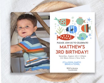 Editable Fishing Birthday Invitation with Picture | Fishing Birthday Party Invite | Lake Birthday | Fishing Party Invites | Digital Download