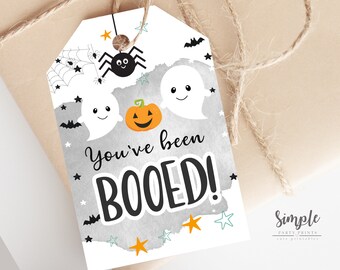 Instant Download You've Been Booed Printable Tags, Digital Halloween Tag, Halloween Gift Ideas, Cute Gifts for Neighbors and Co-Workers