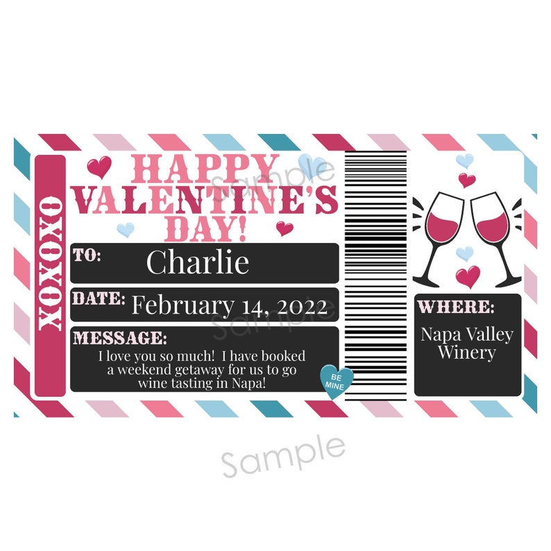 Printable Valentine's Day Certificate Template Wine | Etsy