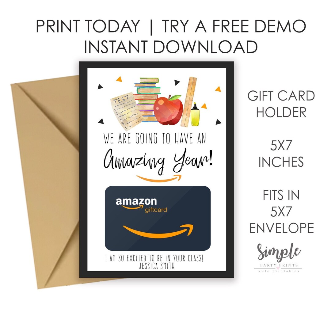 amazon-gift-card-holder-happy-first-day-of-school-gifts-teacher-appreciation-printable-gift-cards-1st-day-of-school-instant-download-etsy for Amazon Teacher Gift Card Printable Free Amazon Gift Card Holder, Happy First Day of School Gifts, Teacher Appreciation Printable Gift Cards, 1st Day of School Instant Download - Etsy for Amazon Teacher Gift Card Printable Free