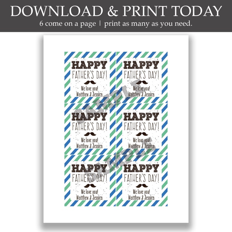 Printable Happy Father's Day Tags Editable Gifts for Dad - Etsy