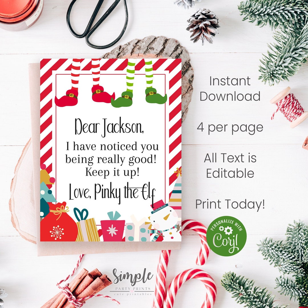 Printable Elf Letters to Children Editable Elf Notes to Kids for Printable Elf Letters to Children Editable Elf Notes to Kids for
